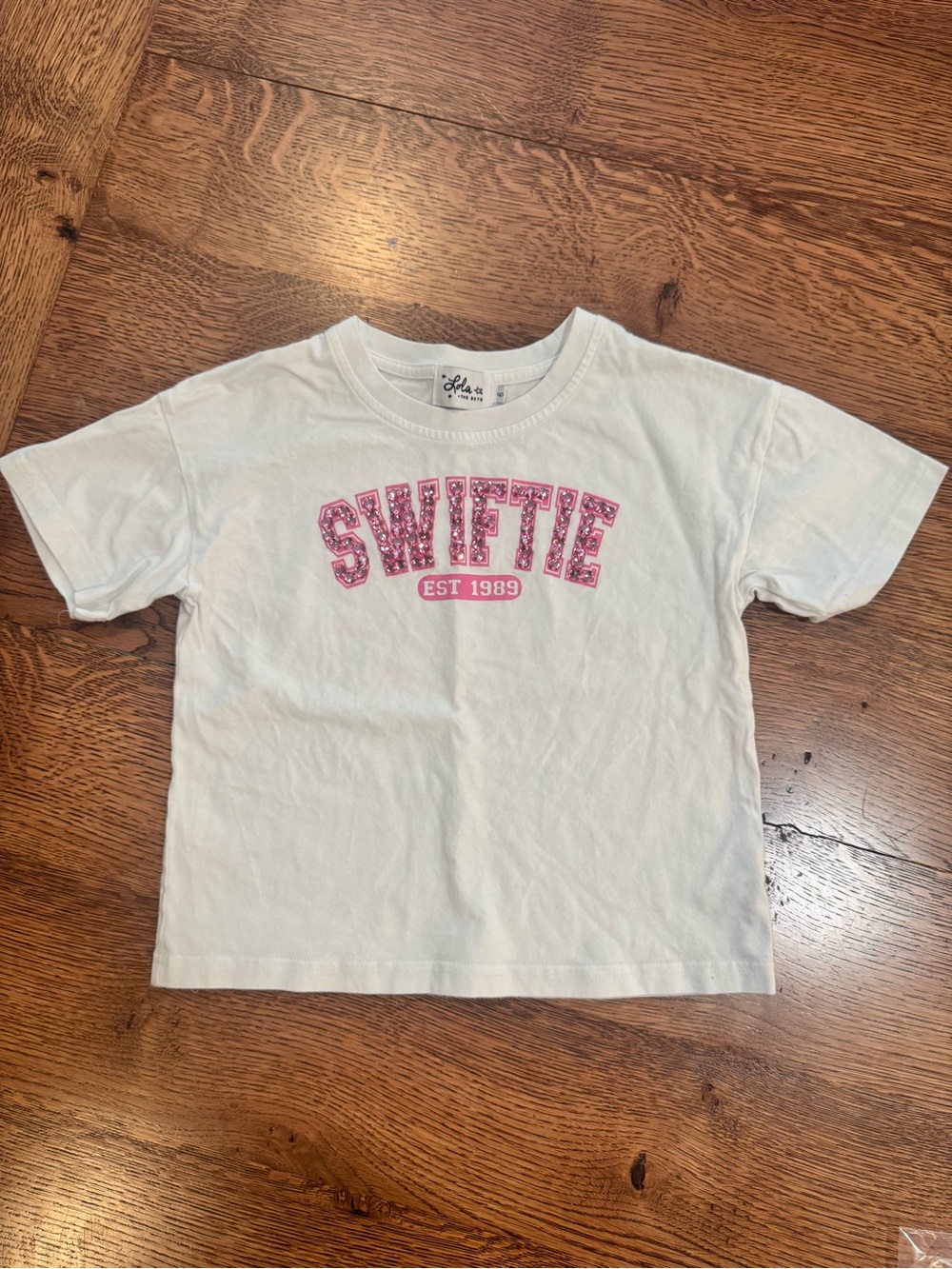 Kids "Swiftie" Graphic Tee - White with Pink Print